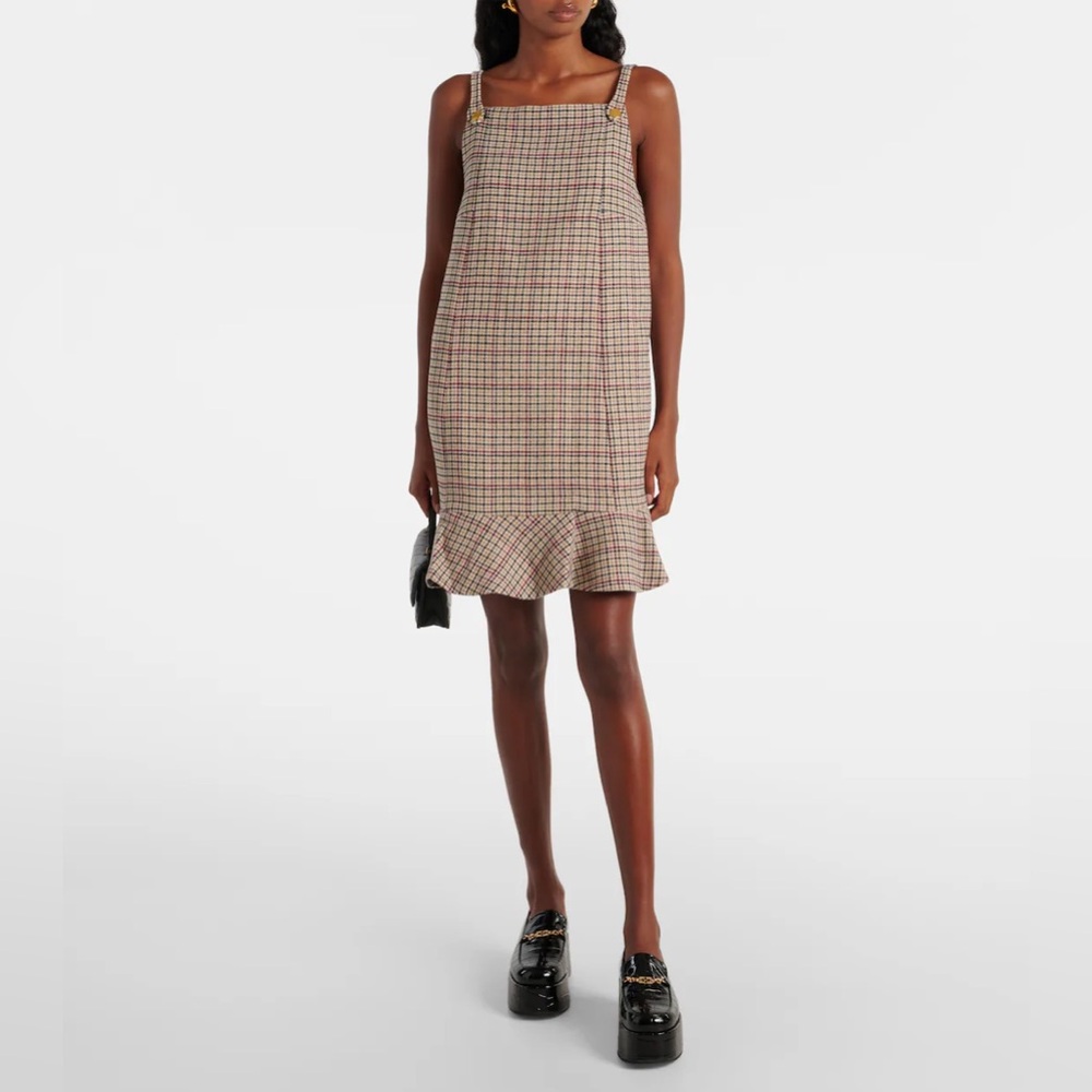 [NWT] Ganni Checkered Mini Dress
